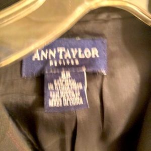 Ann Taylor black pinstripe wool blazer